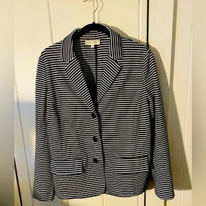 Talbots sailer look blazer, blue & white stripe sz XL